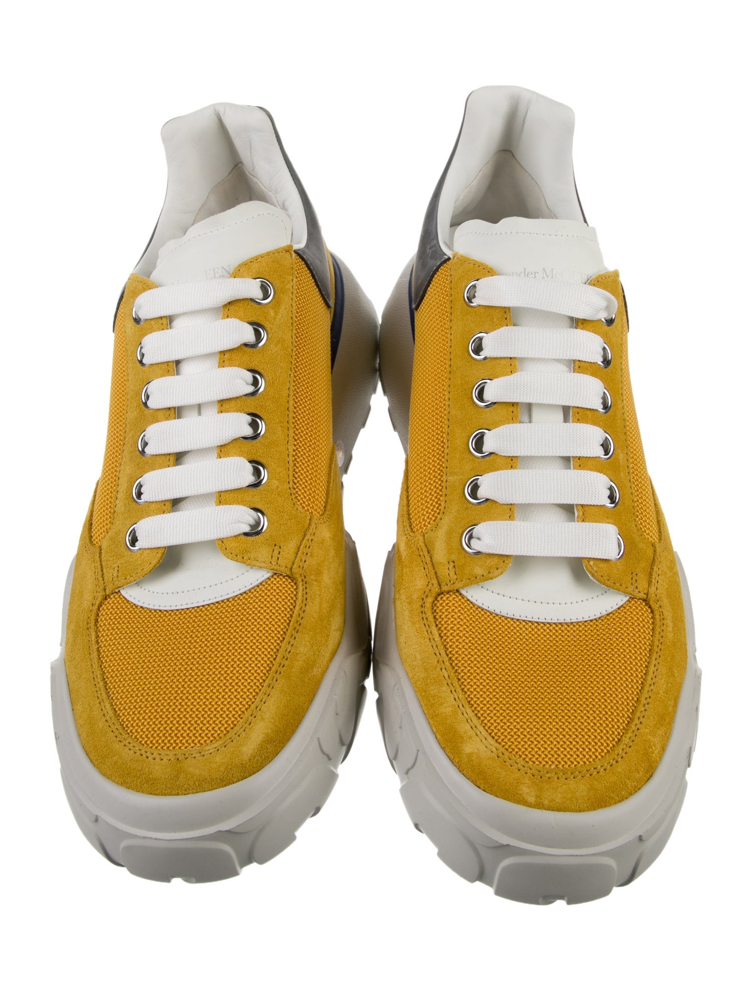 Alexander McQueen Leather Colorblock Pattern Athletic Sneakers